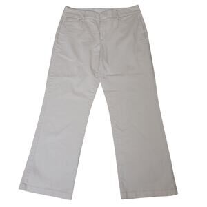 JM Collection Sz 12S Pants Straight Leg Mid Rise Flat Front Pockets Cotton Beige
